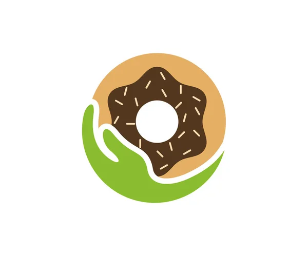 Cura Ciambelle Logo Modello Vettoriale Progettazione Bakery Logo Concept Icona — Vettoriale Stock