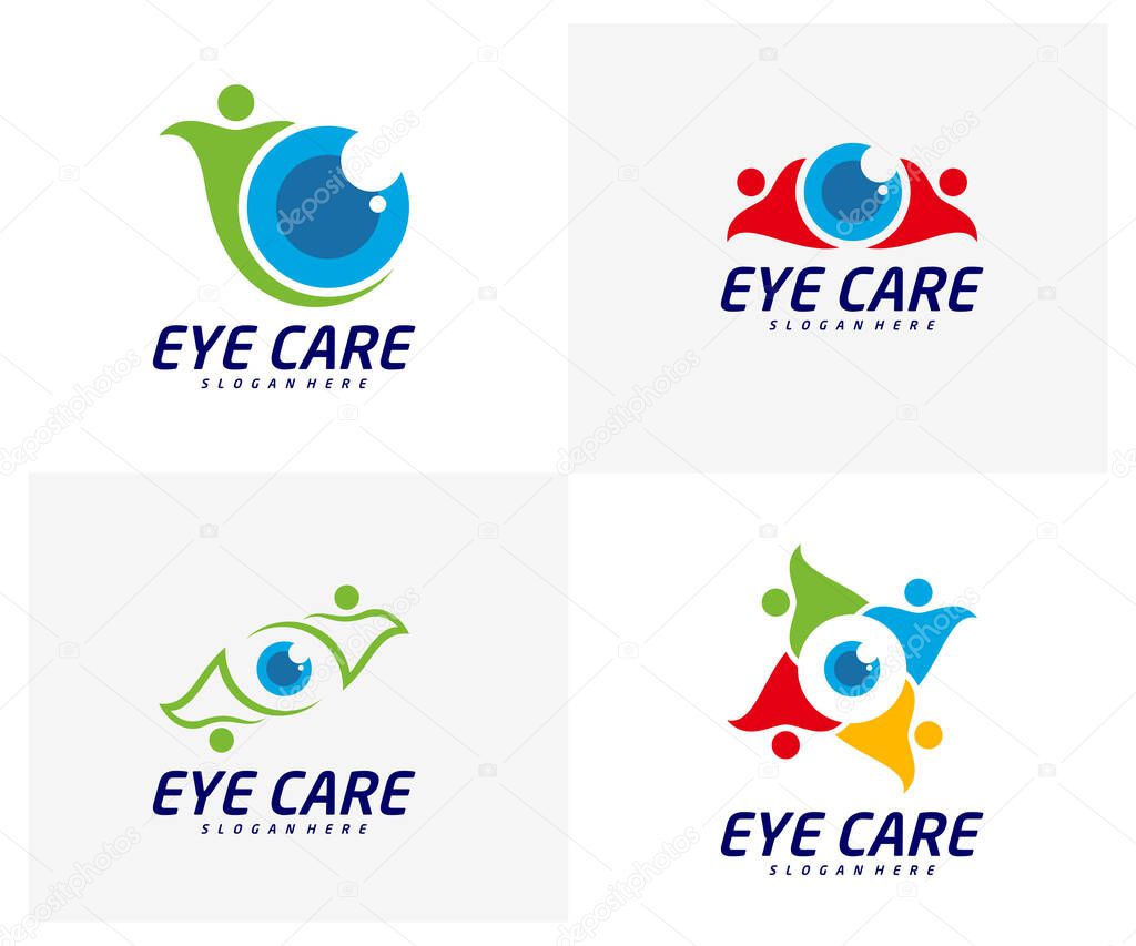Set of Eye logo design vector template, Creative eye logo concept, Icon symbol, Illustration