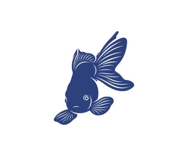 Japon Balığı Logosu tasarım vektör şablonu, Japon Balığı çizimi, simge sembolü