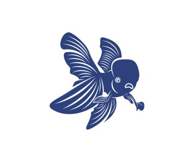 Japon Balığı Logosu tasarım vektör şablonu, Japon Balığı çizimi, simge sembolü