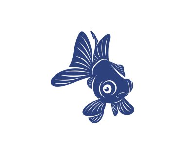 Japon Balığı Logosu tasarım vektör şablonu, Japon Balığı çizimi, simge sembolü