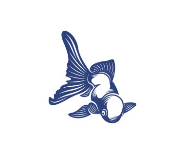 Japon Balığı Logosu tasarım vektör şablonu, Japon Balığı çizimi, simge sembolü