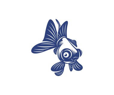 Japon Balığı Logosu tasarım vektör şablonu, Japon Balığı çizimi, simge sembolü
