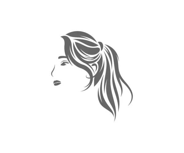 Modèle Vectoriel Conception Logo Coiffure Salon Coiffure Illustration Studio Beauté — Image vectorielle