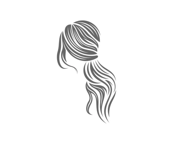 Modello Vettoriale Disegno Logo Acconciatura Salone Parrucchiere Studio Bellezza Illustrazione — Vettoriale Stock