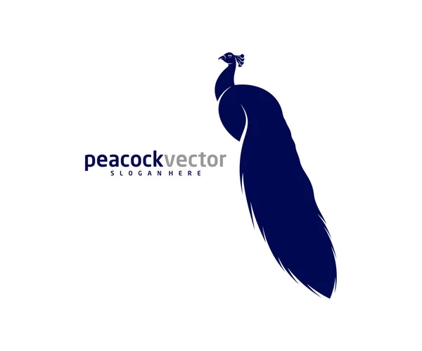 Peacock Logó Design Vektor Sablon Peacock Madár Illusztráció — Stock Vector