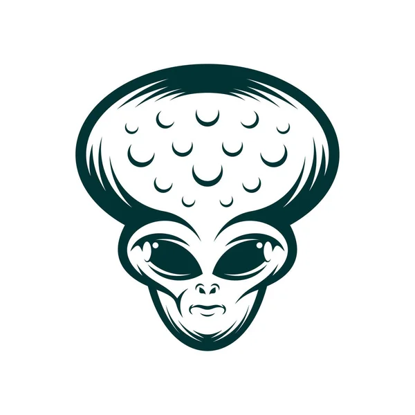 Alien Logo Design Vektor Illustration Alien Design Template — Stockvektor