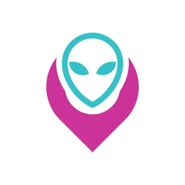Punkt Alien Logo Design Vektor Illustration Alien Design Template — Stockvektor