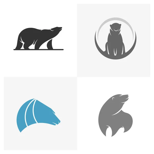 Set Von Bear Logo Vektorkonzept Bear Logo Design Vorlage Illustration — Stockvektor