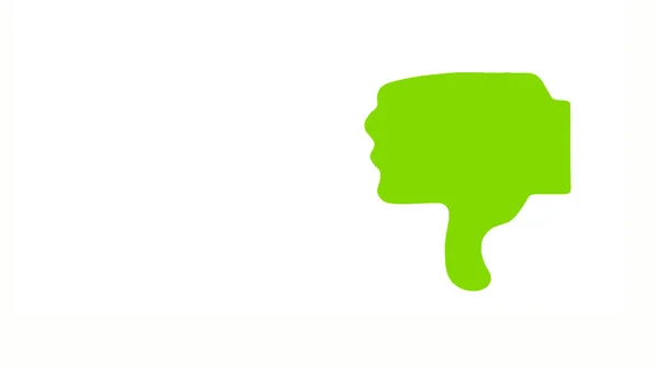 Groene Duimen Naar Beneden Symbool Witte Achtergrond Isoleren — Stockfoto