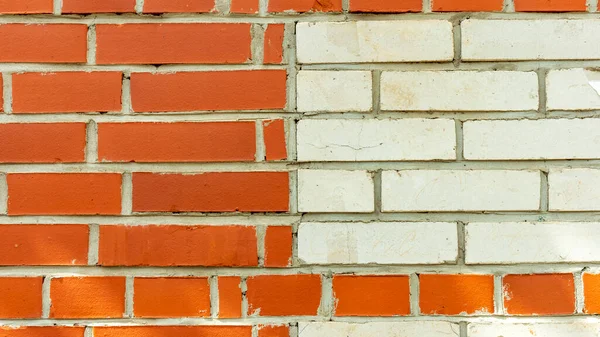 Horizontal Red White Brick Wall Background Textures — Stock Photo, Image