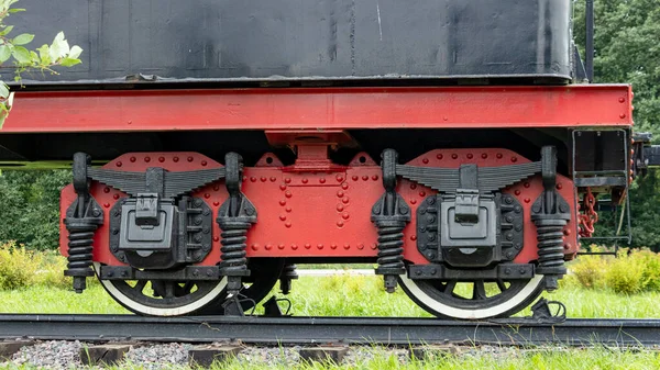 Rad Einer Vorrevolutionären Sowjetischen Dampflokomotive — Stockfoto