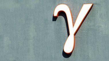 Gri arkaplanda büyük bir gama harfi