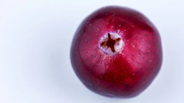 Beyaz arka plan makro fotoğrafında kızılcık üzümü,