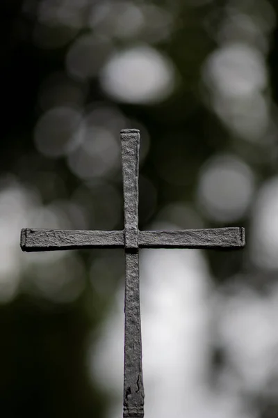 Простий Ручний Християнський Хрест Ліцензійні Стокові Фото