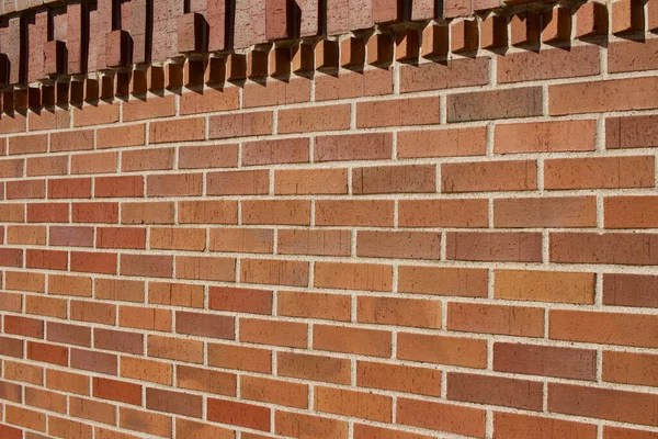 Backsteinwand Textur Hintergrund Mit Modernen Traditionellen Lehmziegeln Mit Akzent Reihen — Stockfoto