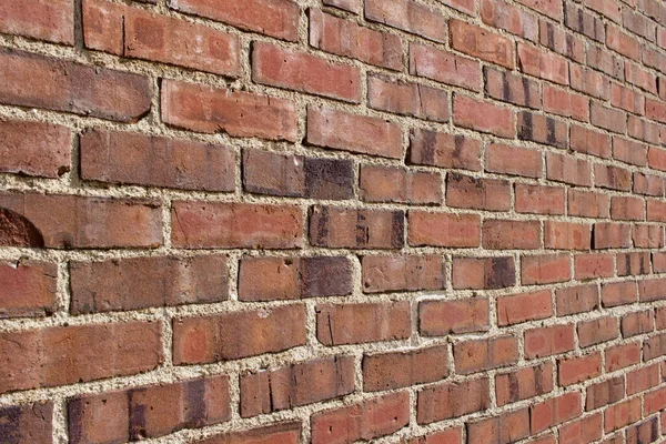 Fondo Textura Pared Ladrillo Antiguo Con Deterioro Ladrillos Rojos Que — Foto de Stock