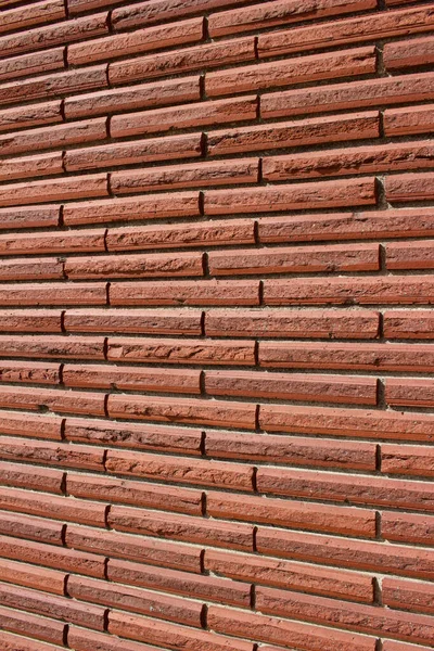 Vintage Czerwona Cegła Ściana Tekstury Tła Wzorem Offsetowym Cegły Niezwykłej — Zdjęcie stockowe