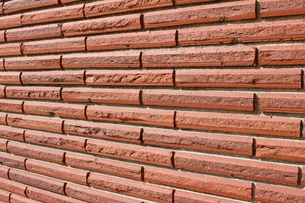 Klasik Kırmızı Tuğla Duvar Dokusu Ofset Desen Tuğlalar Alışılmadık Yatay — Stok fotoğraf