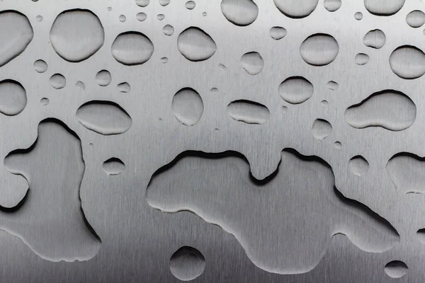 Arte Abstrata Textura Fundo Gotas Chuva Uma Superfície Lisa Aço — Fotografia de Stock