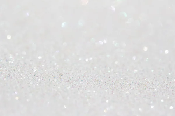 Macro Texture View Sparkling White Glitter Background Copy Space — Stock Photo, Image