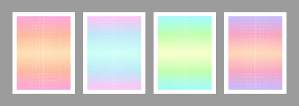 Conjunto Póster Color Pastel Triángulo Geométrico Abstracto Formas Fondo Cubre — Vector de stock