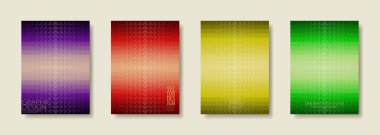 Monoton poster seti. Soyut geometrik üçgen arka planı şekillendirir. Kapak tasarımı. Vektör illüstrasyonu.