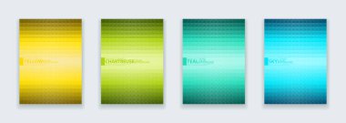 Poster tasarım setini kapsıyor. Arkaplan soyut geometrik şekil üçgeni piramidi. Vektör illüstrasyonu.