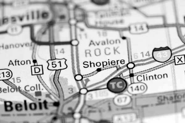 Shopiere Wisconsin Eeuu Mapa —  Fotos de Stock