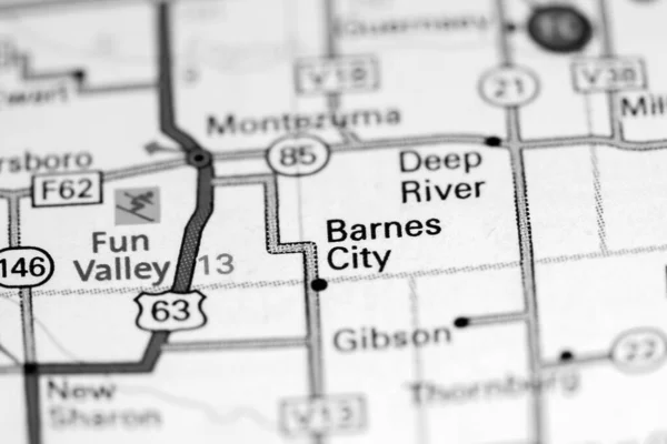 Barnes Şehri Iowa Abd Haritada — Stok fotoğraf