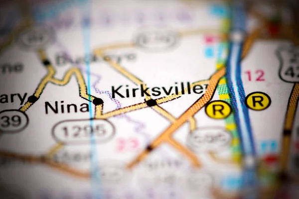 Jestem Kirksville Kentucky Stany Zjednoczone Mapie Geograficznej — Zdjęcie stockowe