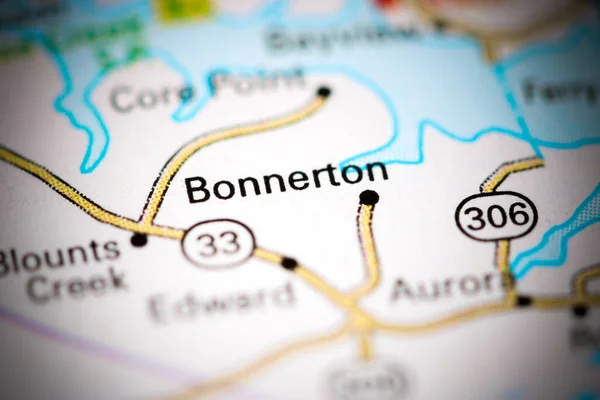 Μπόνερτον Βόρεια Καρολίνα Ηπα Ένα Χάρτη — Φωτογραφία Αρχείου