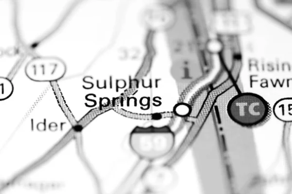 硫黄泉 アラバマだ 地図上のアメリカ — ストック写真