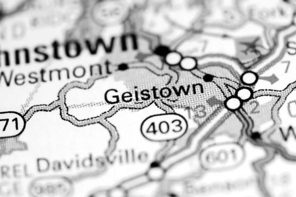 Geistown Pensilvânia Eua Sobre Mapa — Fotografia de Stock