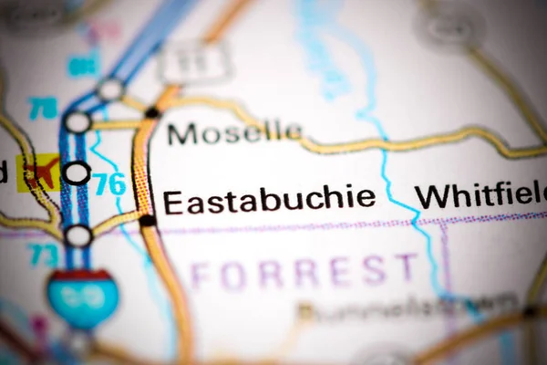 Eastbuchie. Mississippi. USA on a map