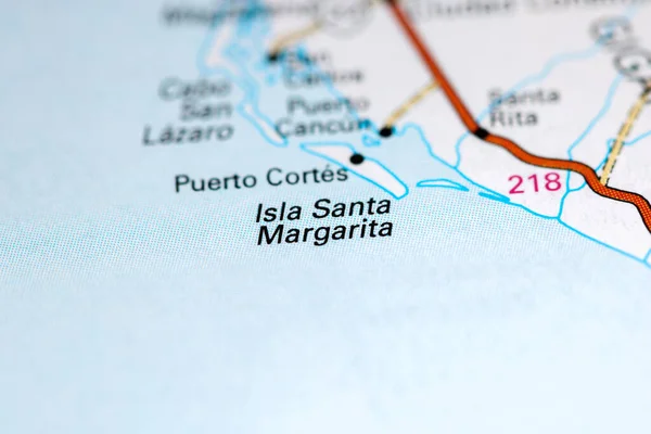 Isla Santa Margarita. Mexico on a map