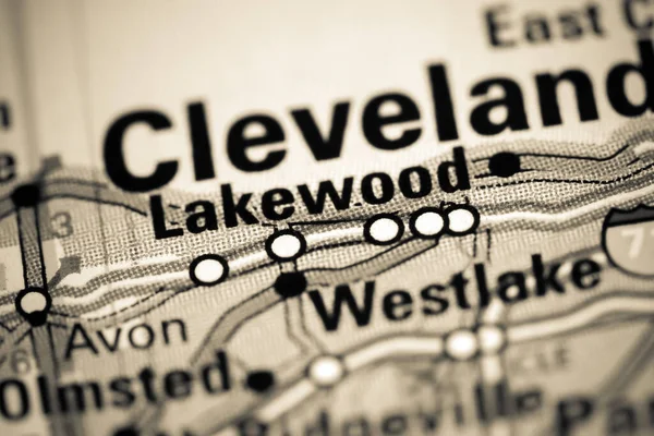 Lakewood Ohio Här Usa Karta — Stockfoto