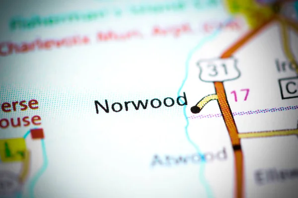 Jestem Norwood Stanie Michigan Usa Mapie — Zdjęcie stockowe