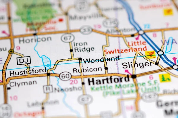Woodland Wisconsin Eeuu Mapa — Foto de Stock