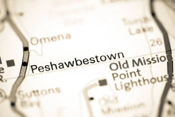 佩斯霍斯特镇 密歇根地图上的美国 — 图库照片