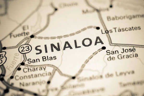 Sinaloa. Mexico on a map