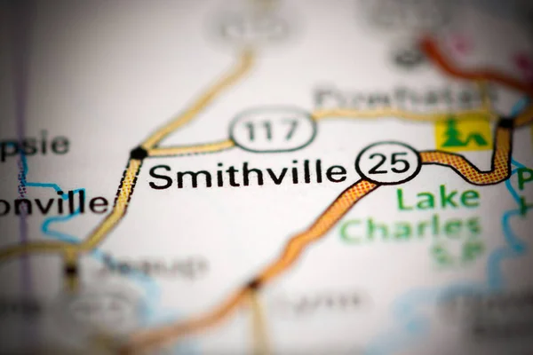 史密斯维尔 阿肯色州地图上的美国 — 图库照片