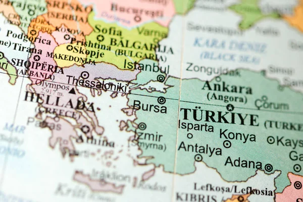 Bursa Europa Sobre Mapa Geografia — Fotografia de Stock