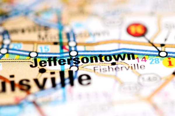 Jeffersontown Kentucky Eua Sobre Mapa Geografia — Fotografia de Stock