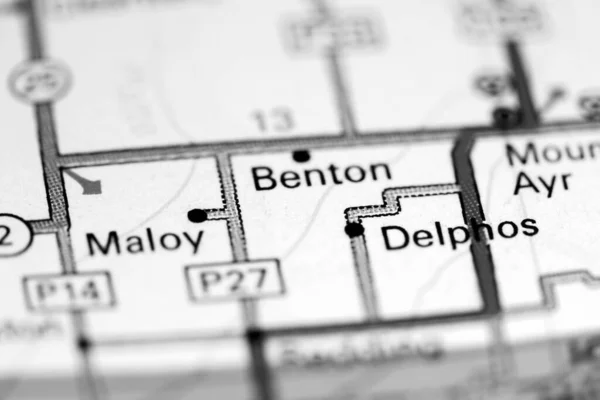 Benton Iowa Eeuu Mapa — Foto de Stock