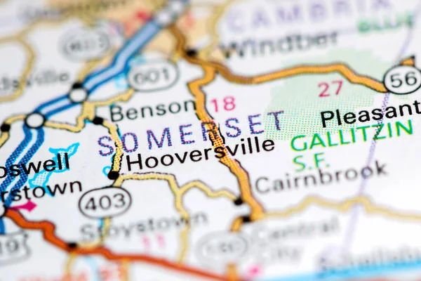 Somerset Pensilvânia Eua Sobre Mapa — Fotografia de Stock