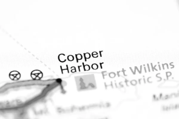 Copper Harbor. Michigan. USA on a map