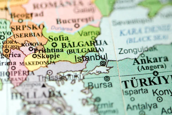 Istanbul Europa Auf Einer Geografischen Karte — Stockfoto