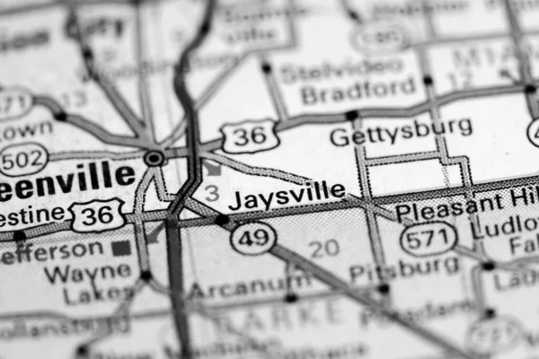 Jaysville Ohio Eua Sobre Mapa — Fotografia de Stock