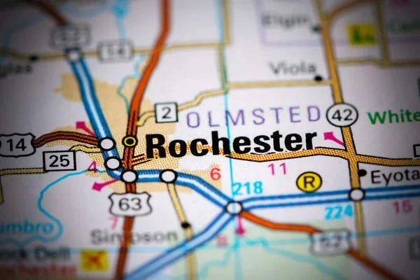 Rochester Iowa Usa Mapě — Stock fotografie